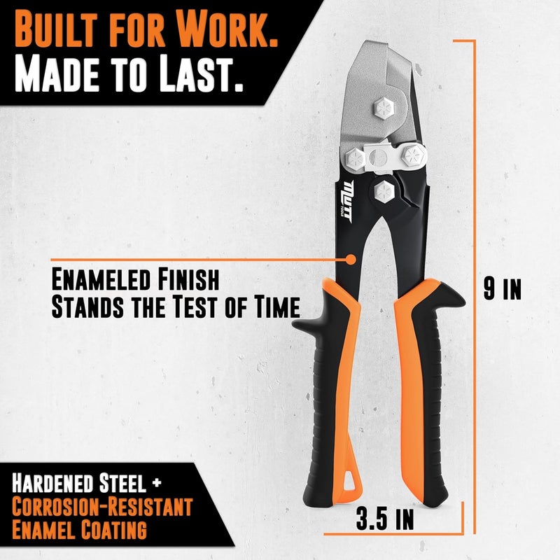 AMERICAN MUTT TOOLS أداة موت 30° لقص المعادن لأعمال التكييف - قاطع V احترافي بتصميم مزود بنابض - قاطع زوايا ثقيل للأنابيب - أداة فولاذية دقيقة مع قفل أمان - Image 5